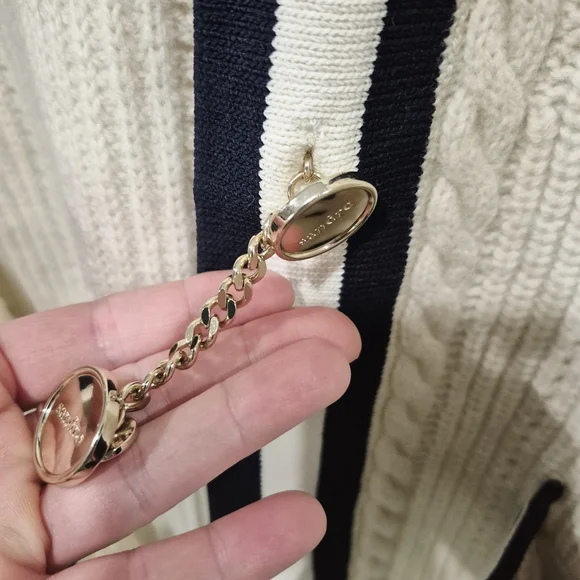 Sandro Esperance Pointelle Wool Cardigan In Ecru - Picture 7 of 16